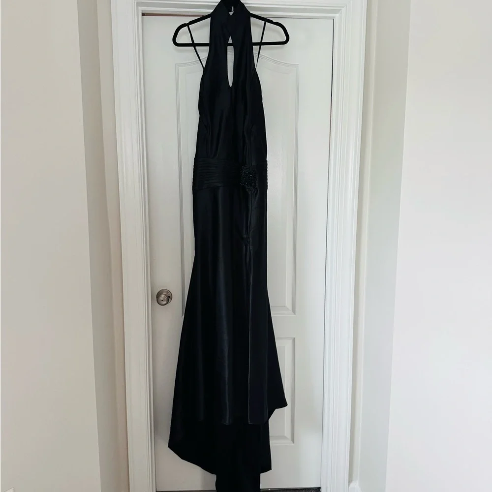 Black Halter Formal Prom Gown - Picture 9 of 12